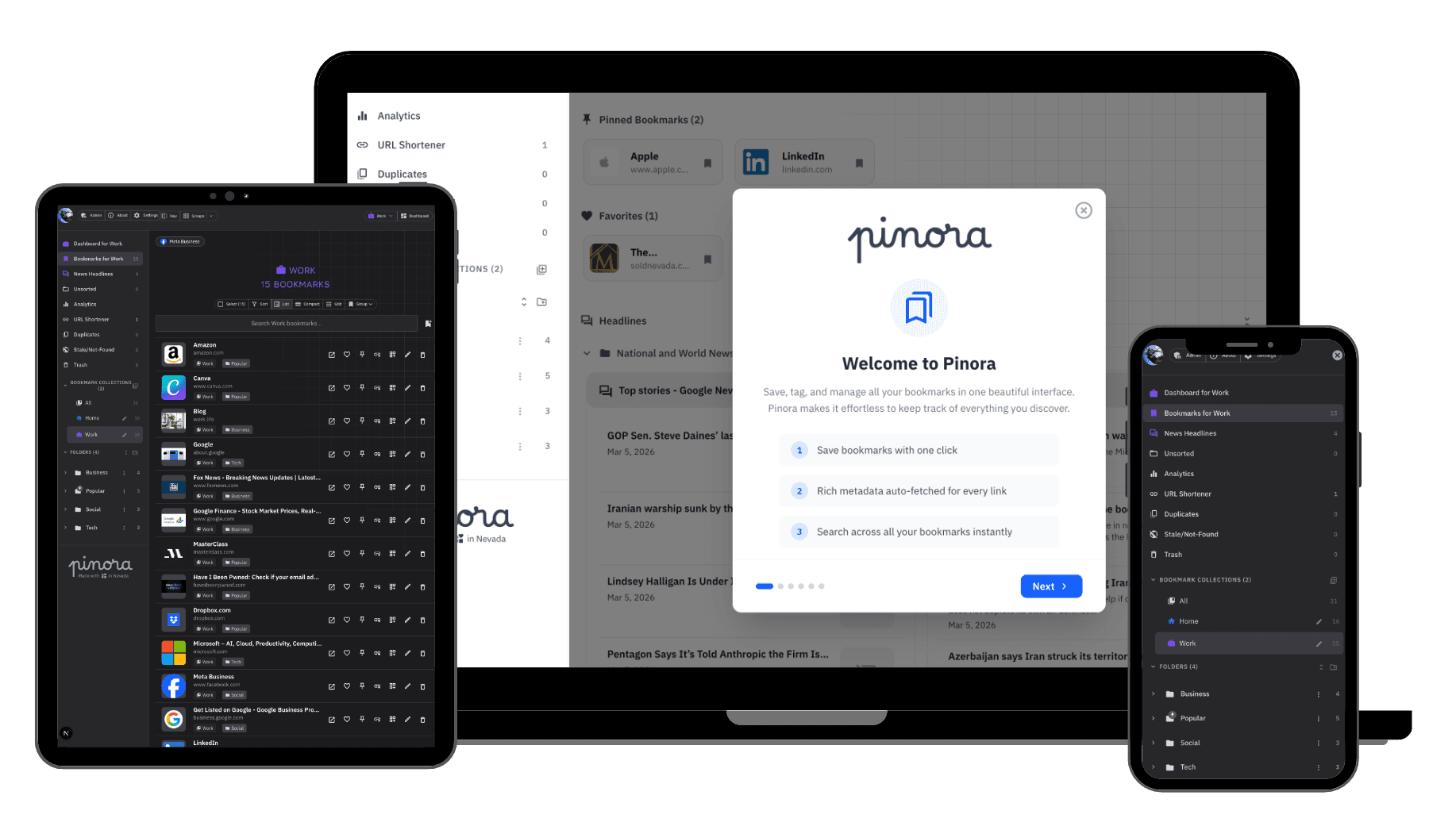 Pinora on multiple devices